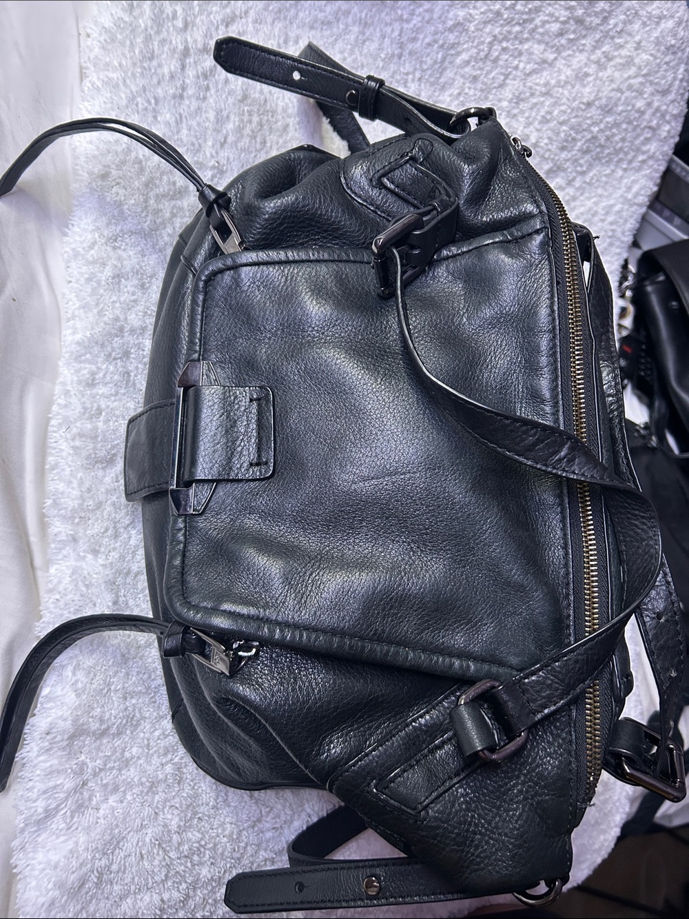 Black Leather Men's Shoulder Bag